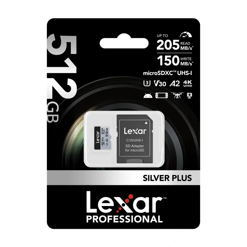 Karta pamięci Lexar High-Performance Silver Plus microSDXC 512GB + adapter